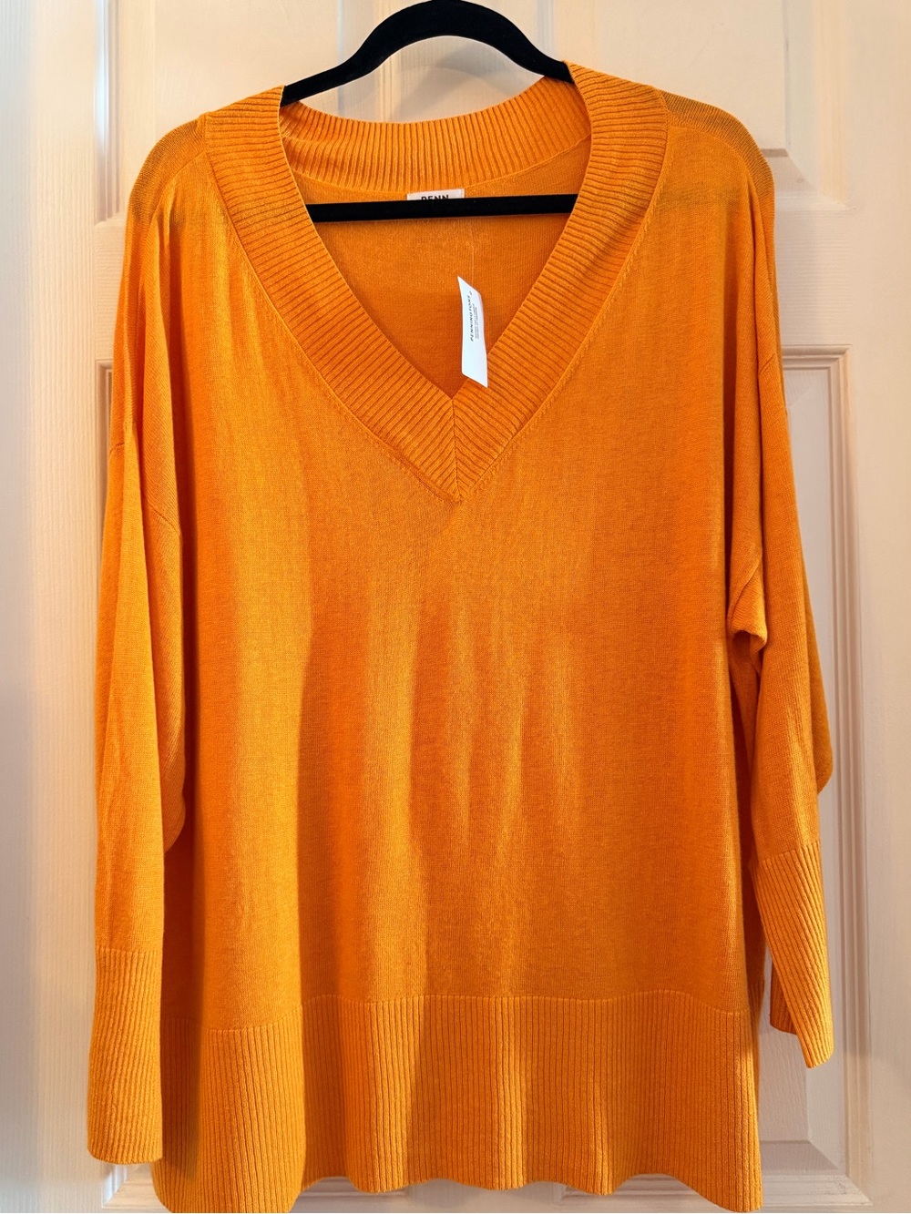 V-Neck Long Sleeve Orange Women’s Sweater